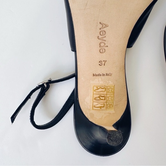 Aeyde Saba Buckled Slingback Heels Black - Picture 7 of 7